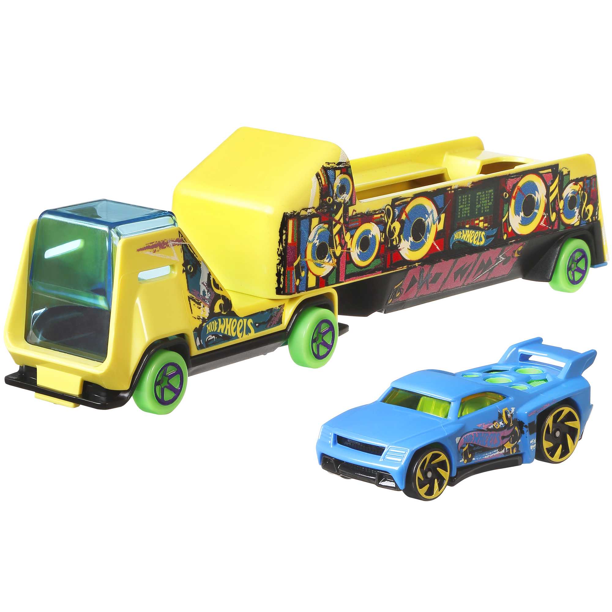 Hot Wheels Super Rigs. 1:64 Scale Toy Car And Matching Transporter. 2 Vehicles - Image 3