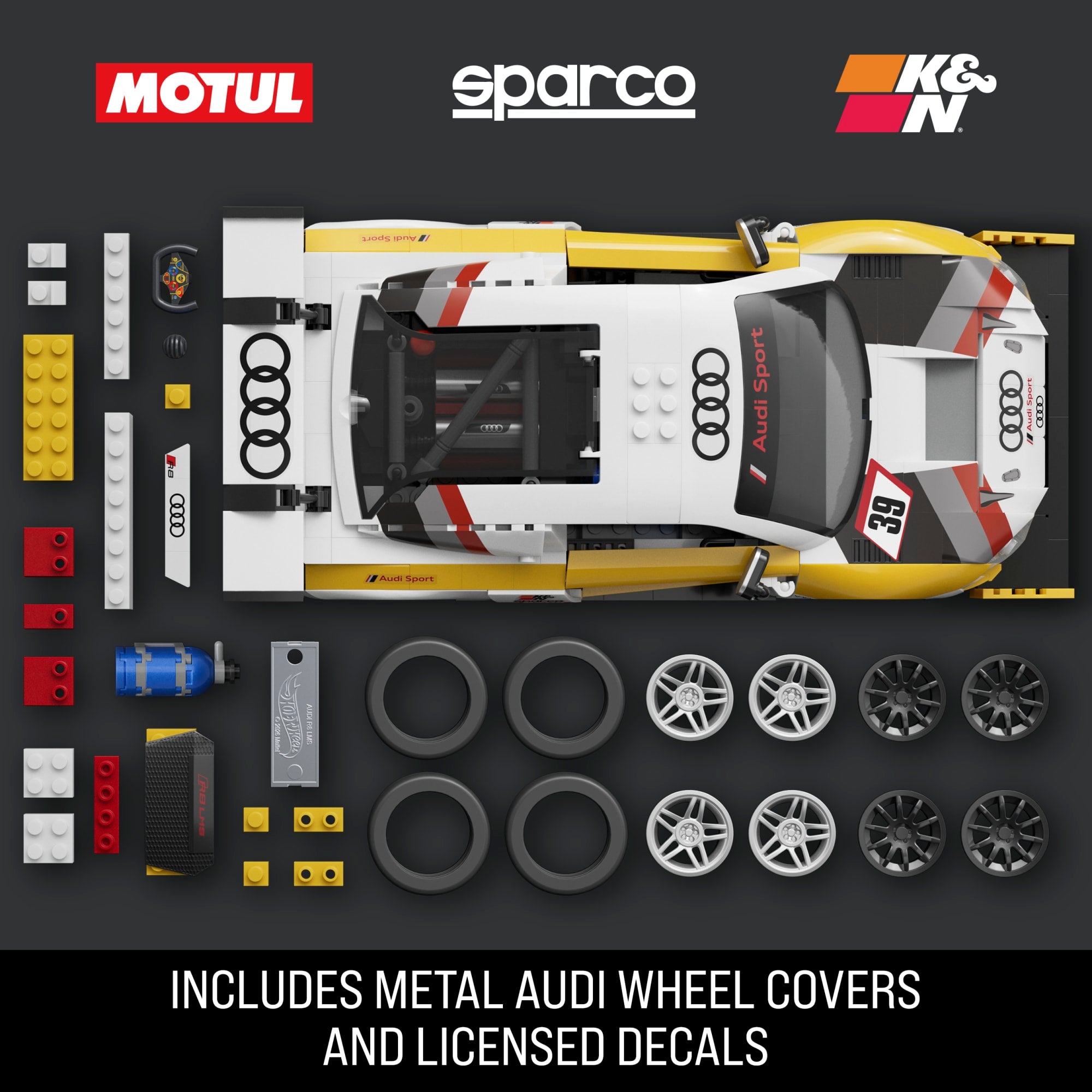 Mattel Brick Shop Hot Wheels '15 Audi R8 Lms Building Toy Kit (820 Pieces). For Collectors - Image 4