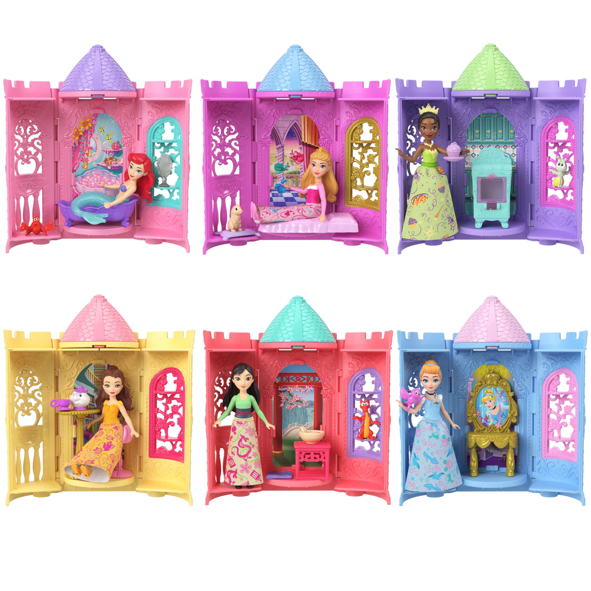 Princesses Disney Tourelle Surprise Petite Poupée. 5 Surprises