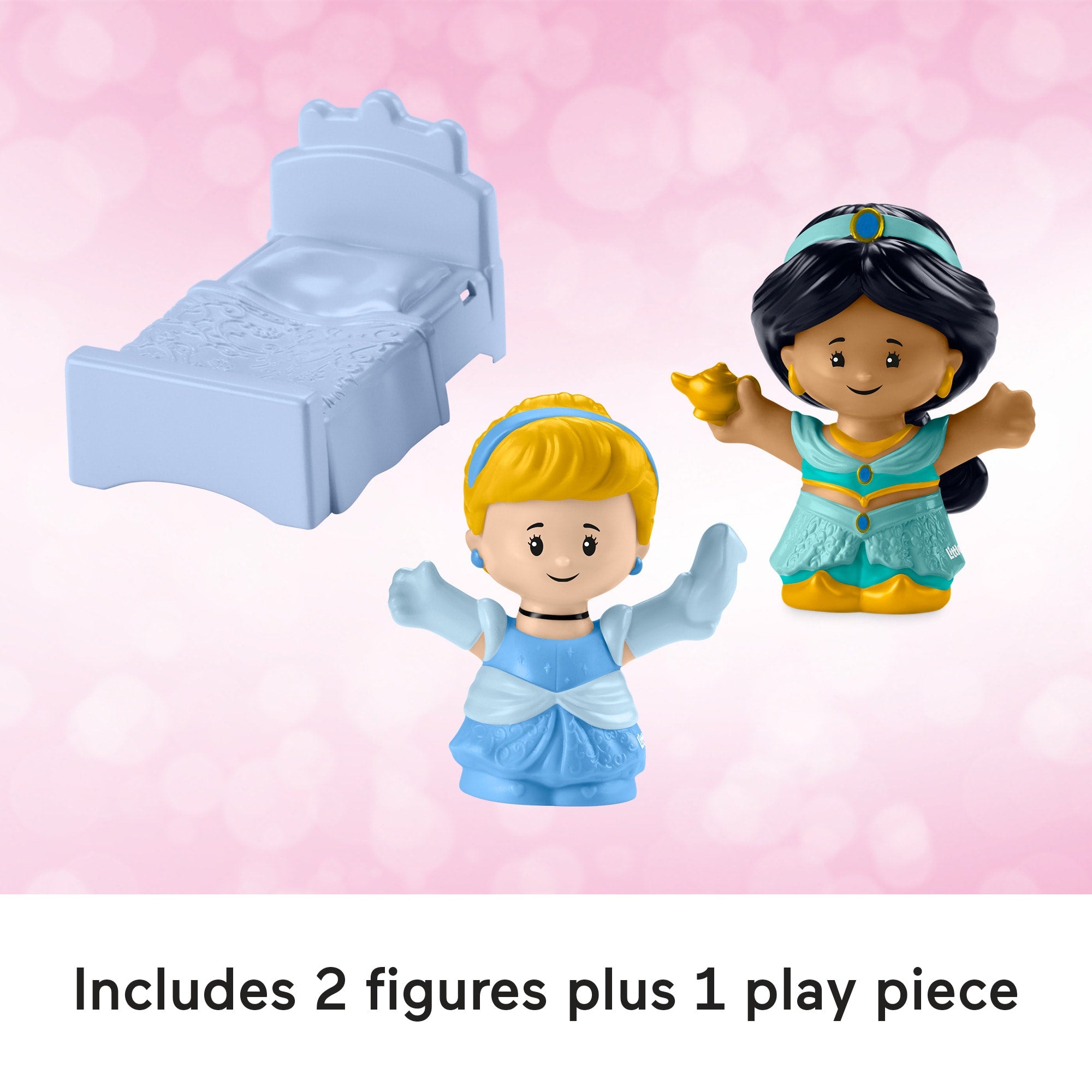 Fisher-Price Little People Disney Princess Magical Lights & Dancing Castle Playset. 2 Figures - Image 5