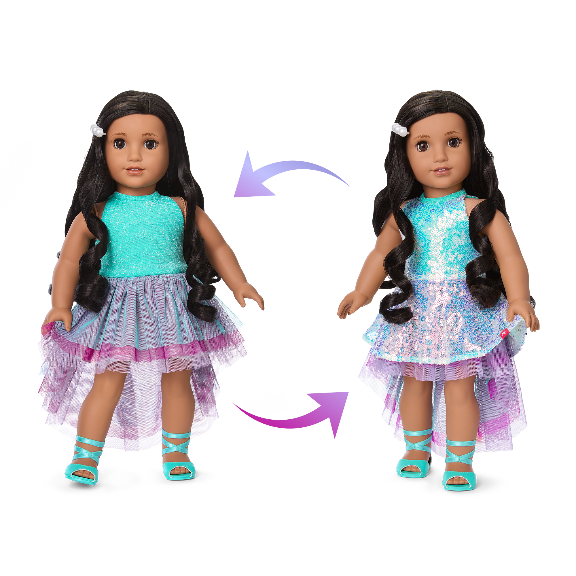 Glam Shimmering Ocean Outfit for 18-inch Dolls - Image 3