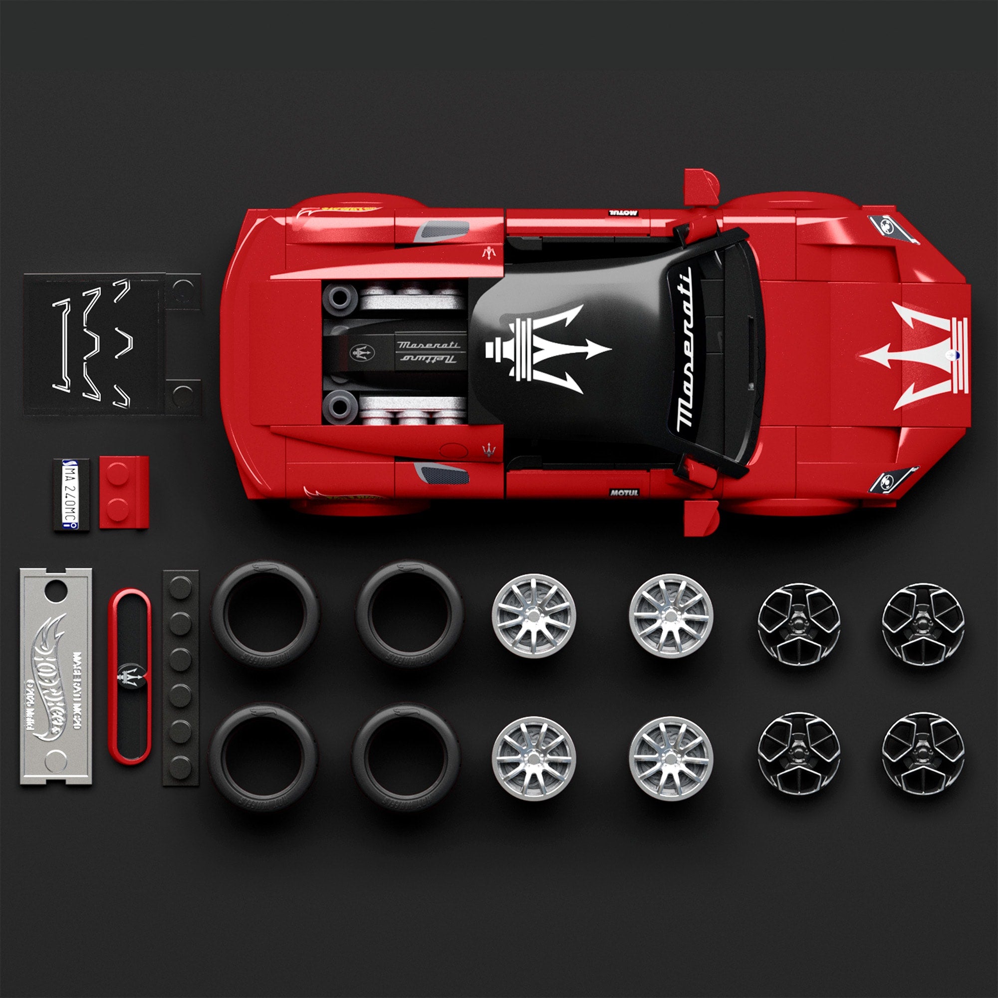 Mattel Brick Shop Hot Wheels Maserati MC20 Building Set - Image 4