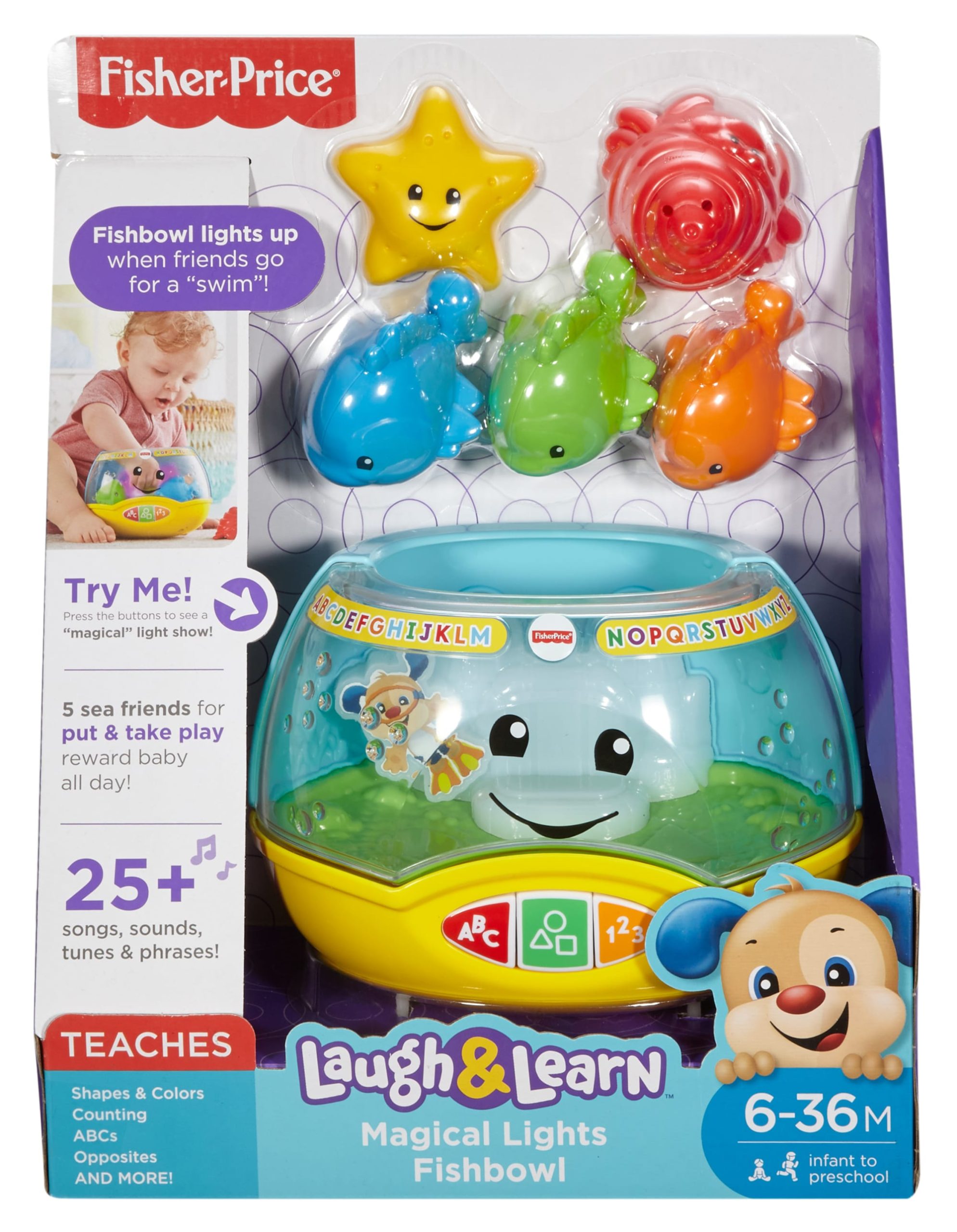 Fisher-Price Laugh & Learn Magical Lights Fishbowl Baby & Toddler Musical Learning Toy - Image 6