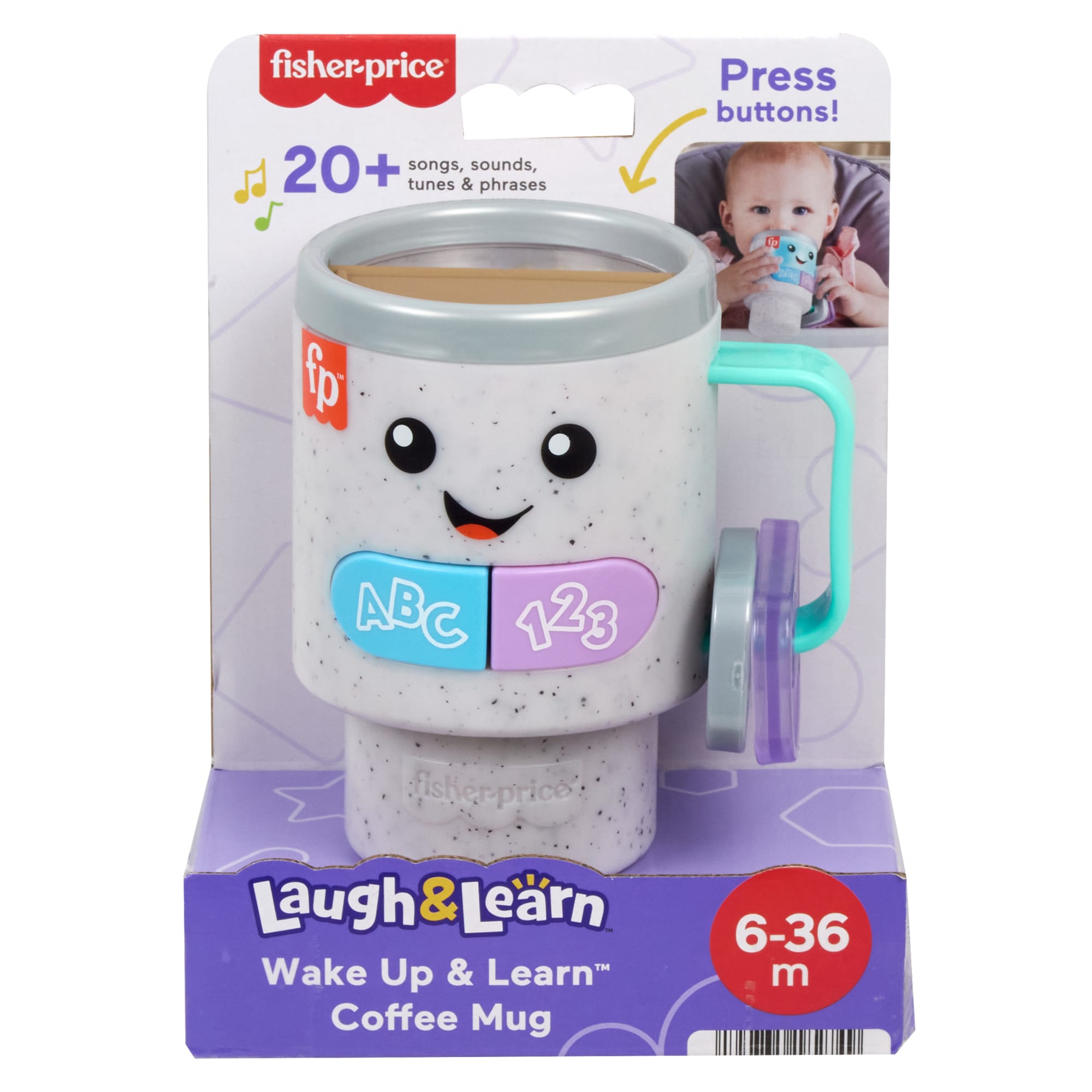 Fisher-Price Laugh & Learn Wake Up & Learn Coffee Mug Baby & Toddler Toy With Music & Lights - Image 6