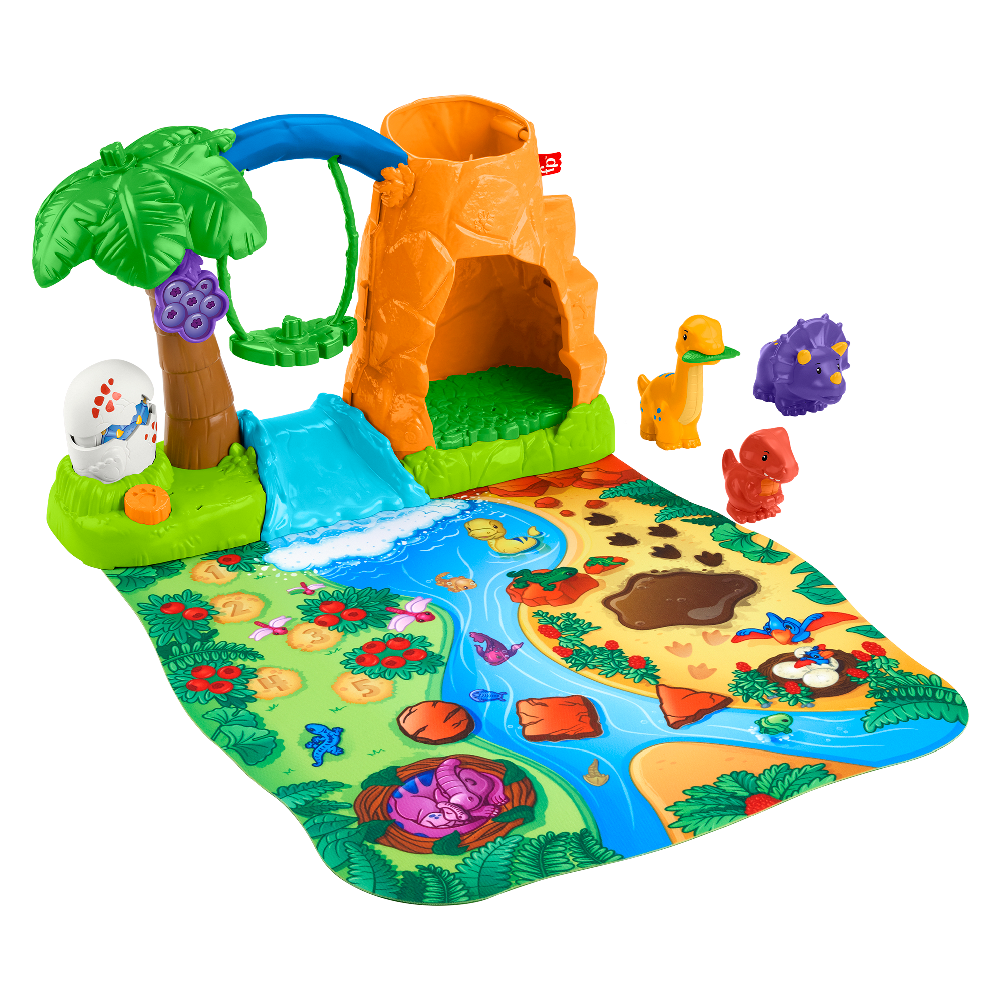 Fisher-Price Little People Village des Dinosaures et Tapis de Jeu