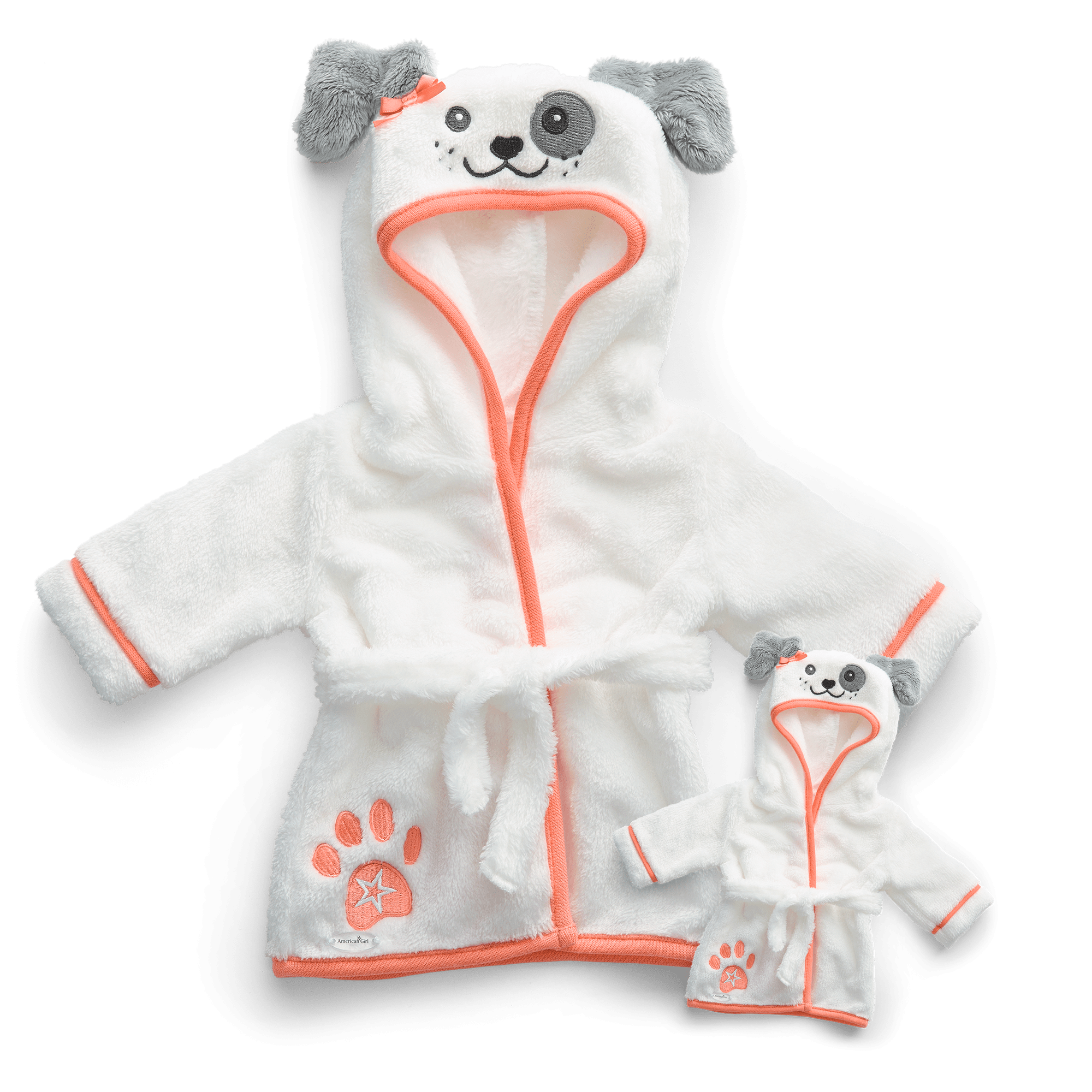 Comfy Puppy Robe Set for Girls & 18-inch Dolls - Image 2