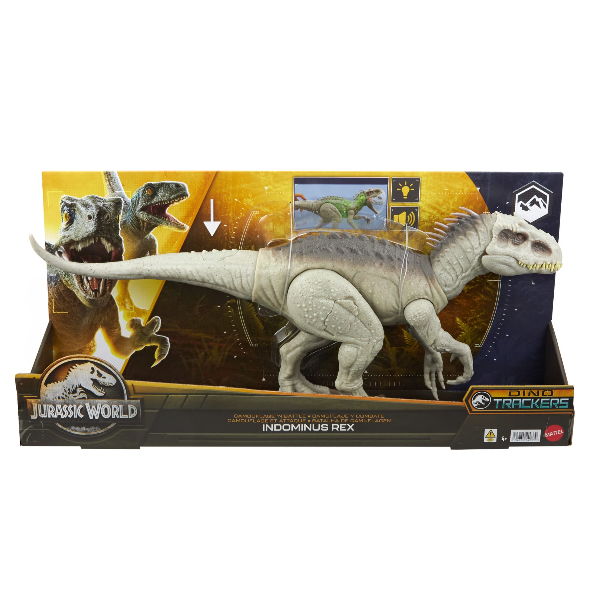 Jurassic World Camouflage 'n Battle indominus Rex Action Figure Toy With Lights. Sound & Motion - Image 6