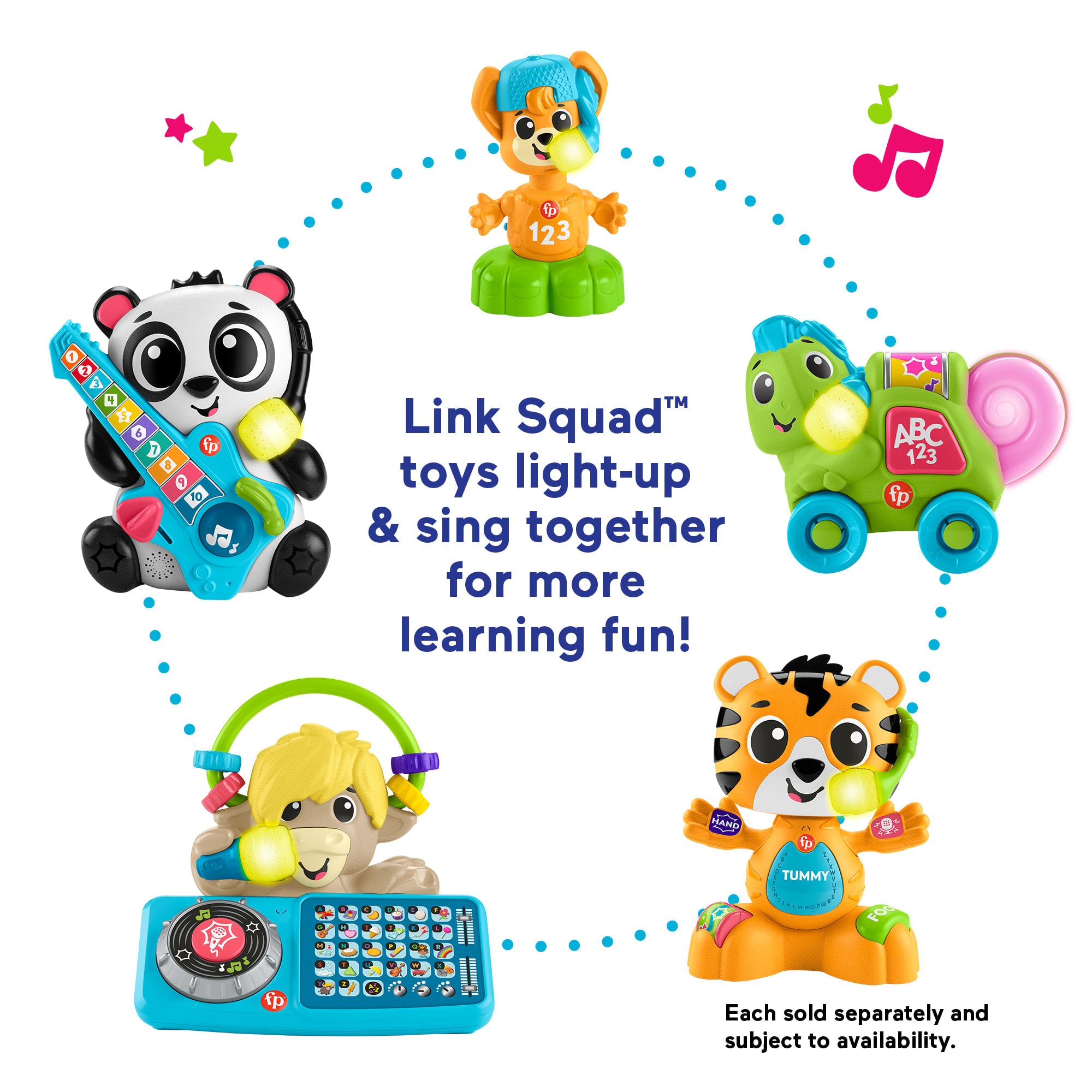 Fisher-Price Link Squad Jam & Count Panda Baby Learning Toy With Music & Lights - Image 5