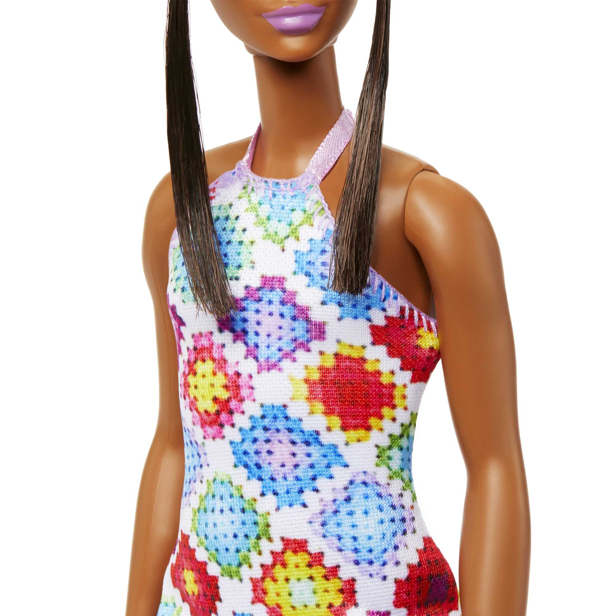 Barbie Fashionistas Doll #210 With Bun And Crochet Halter Dress - Image 4
