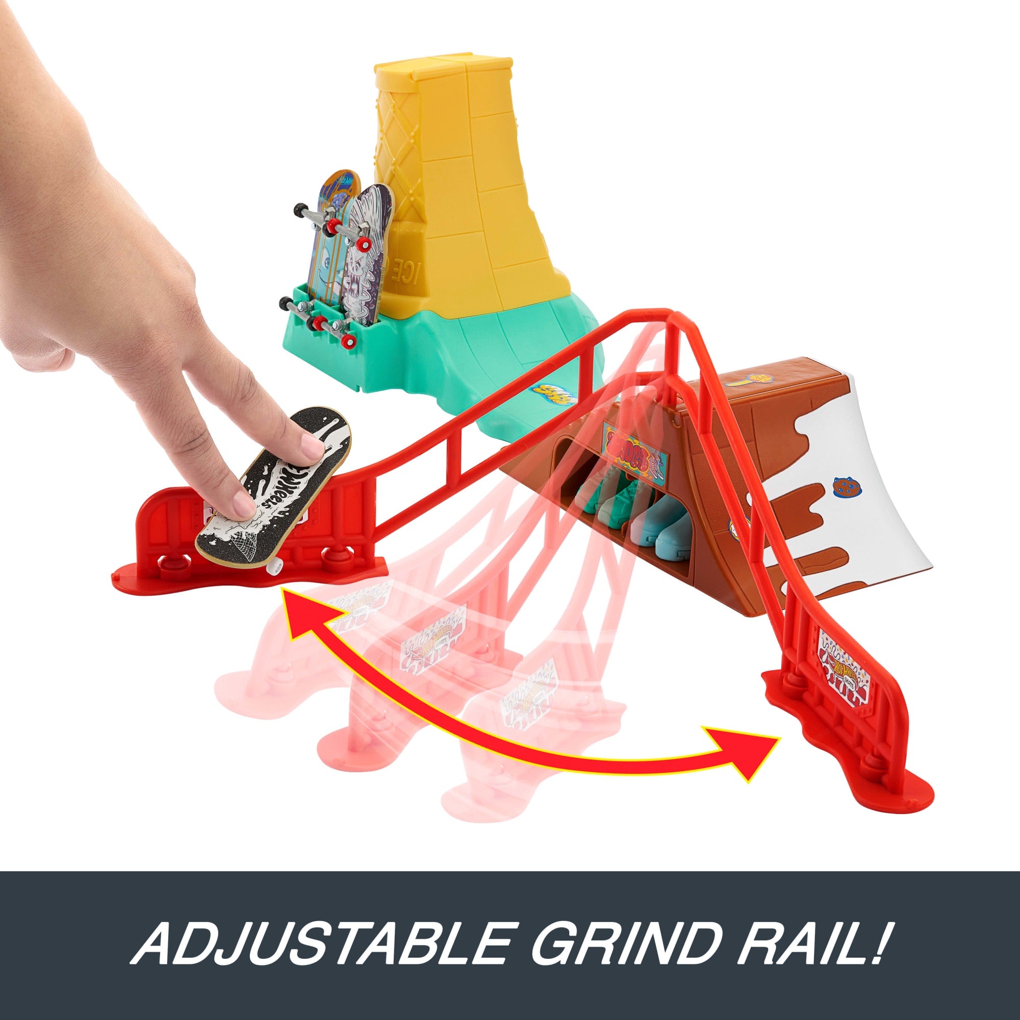 Hot Wheels Skate Dessert Skate Park With 1 Exclusive Finger Skateboard & 1 Pair Removable Skate Shoes - Image 3