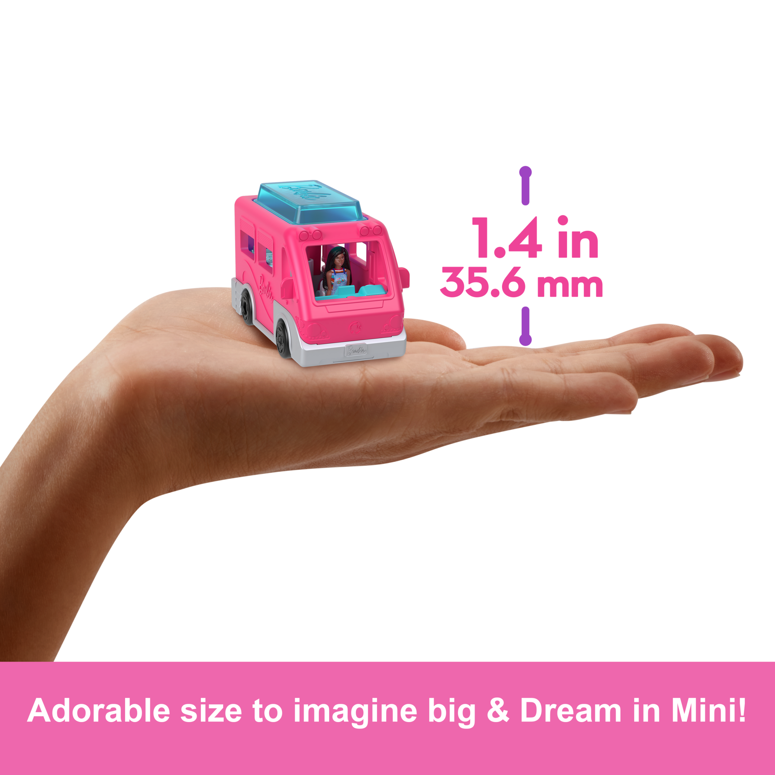 Barbie Mini Barbieland 4-Pack Doll & Vehicle Set. 4 1.5-Inch Dolls & 4 Iconic Toy Vehicles - Image 4