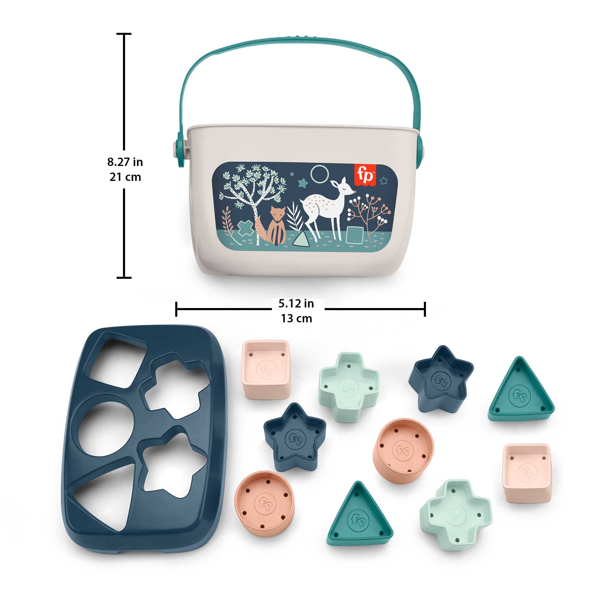Fisher-Price Baby's First Blocks - Navy Fawn. Shape-Sorting Toy - Image 5