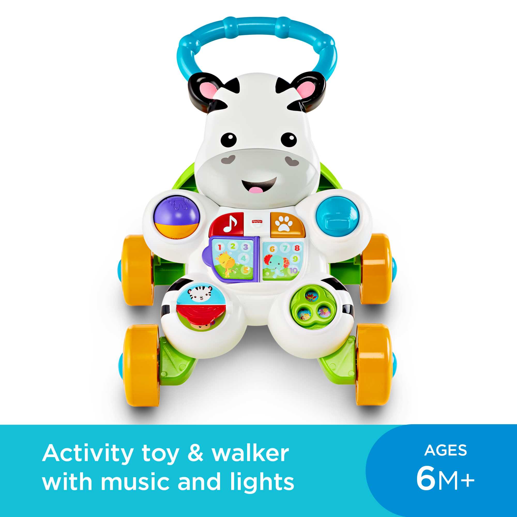 Fisher-Price Learn With Me Zebra Push Walker Musical Activity Toy For Baby & Toddler - Image 2