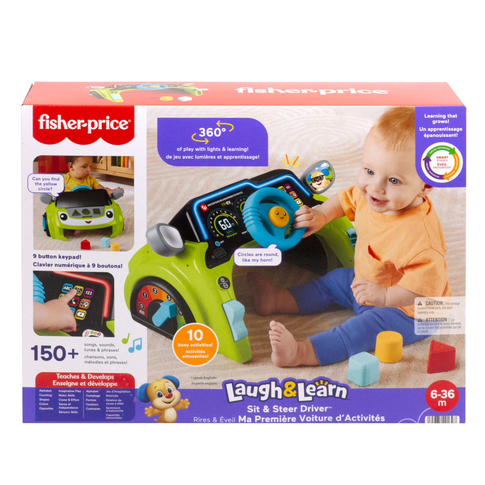Fisher-Price Laugh & Learn Sit & Steer Driver Activity Center Learning Toy For infants & Toddlers - Image 6