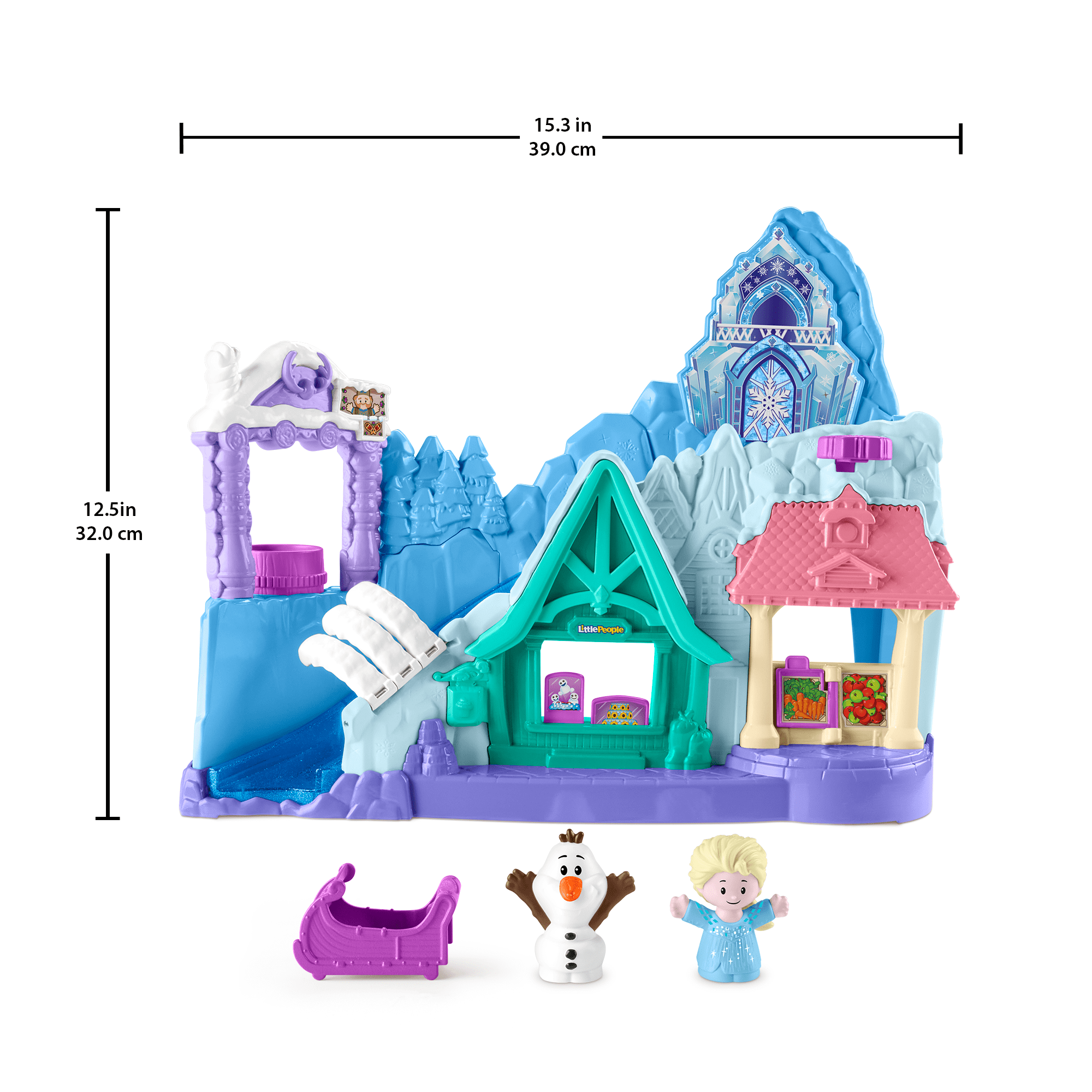 Disney Frozen Arendelle Sledding Adventures Little People Toddler Playset With 2 Figures - Image 6