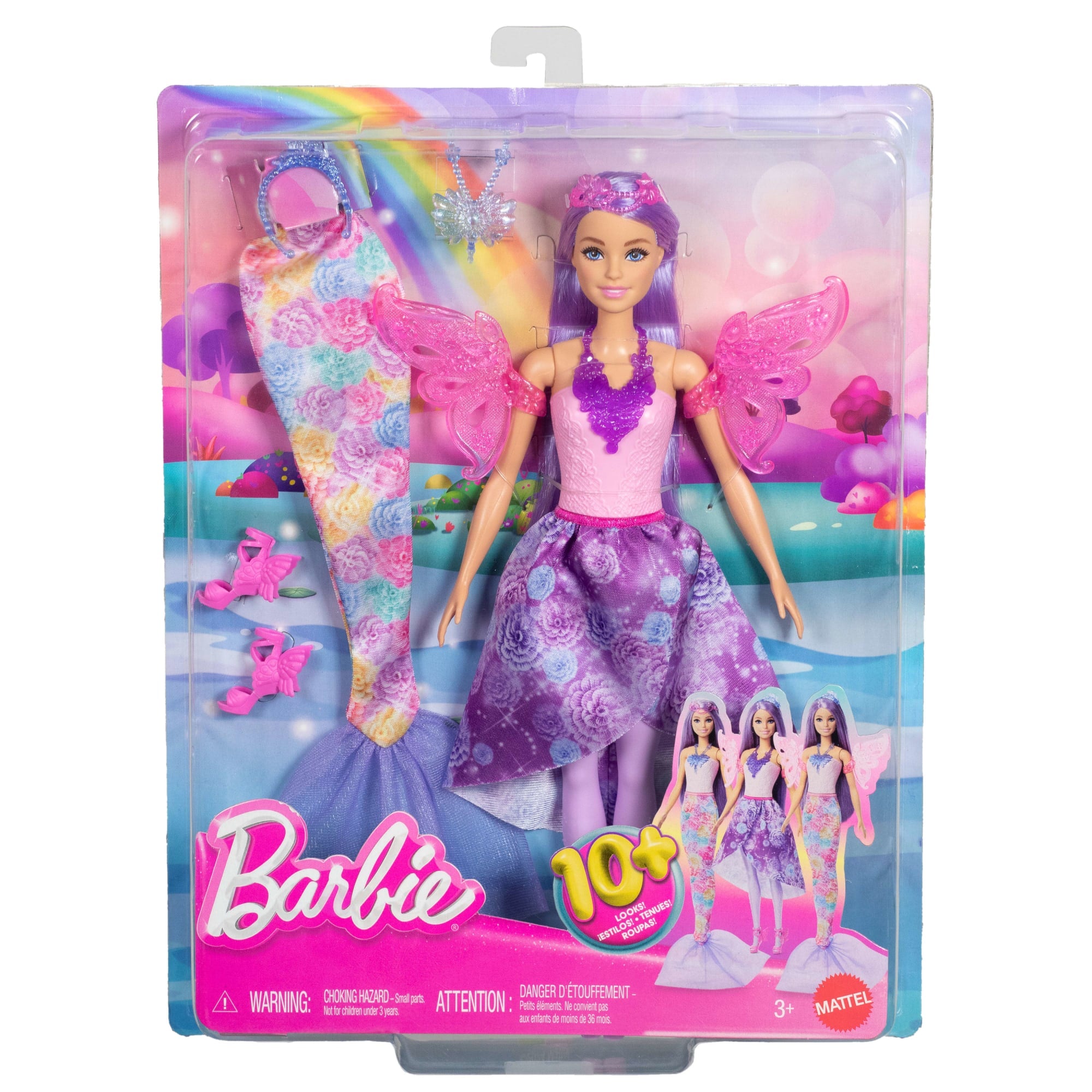 Barbie Doll Fantasy Fashion Pack With Accessories including Mermaid Tail. Fairy Wings. & Necklaces - Image 6