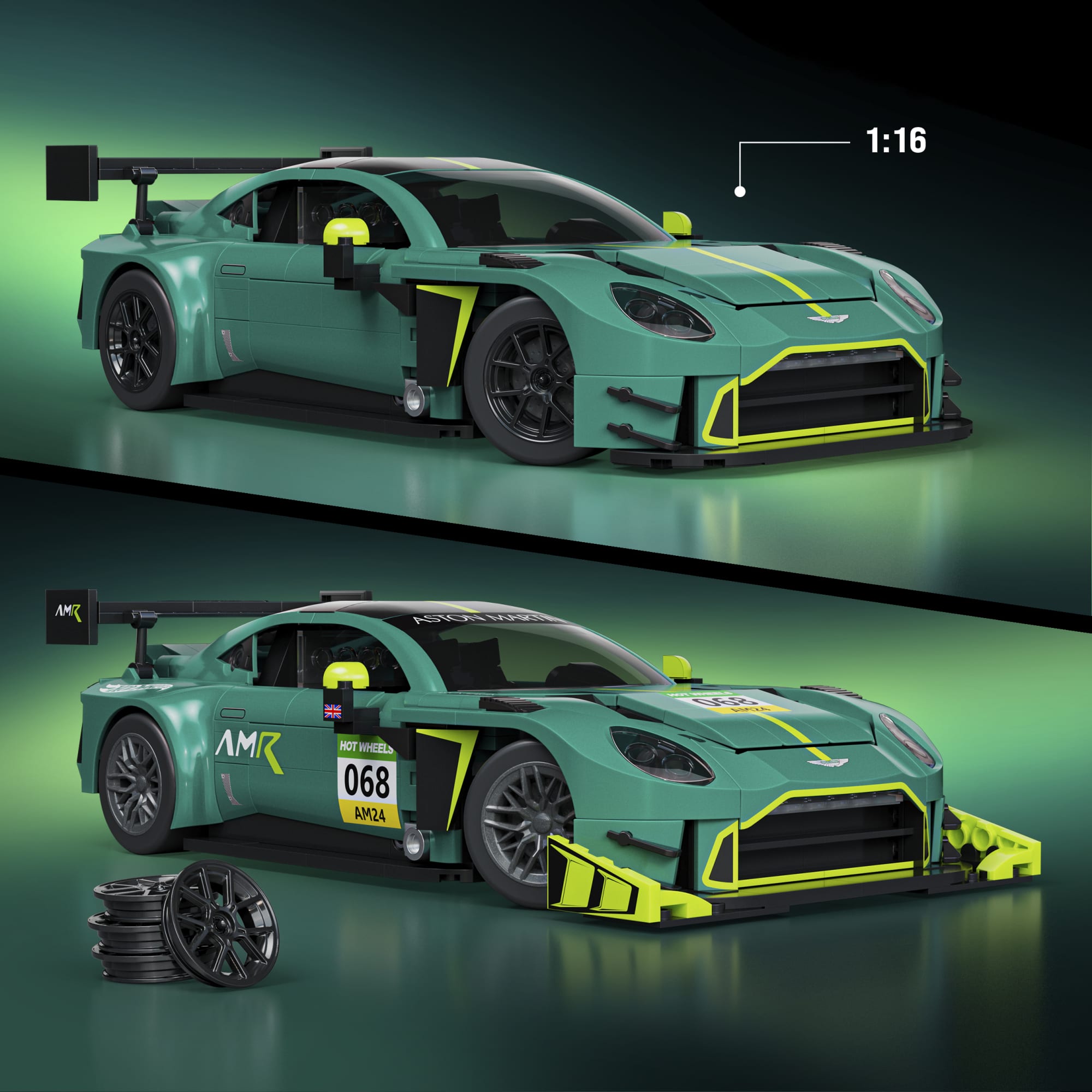 Mattel Brick Shop Hot Wheels-Coffret de Construction Aston Martin Vantage Gt3 - Image 3