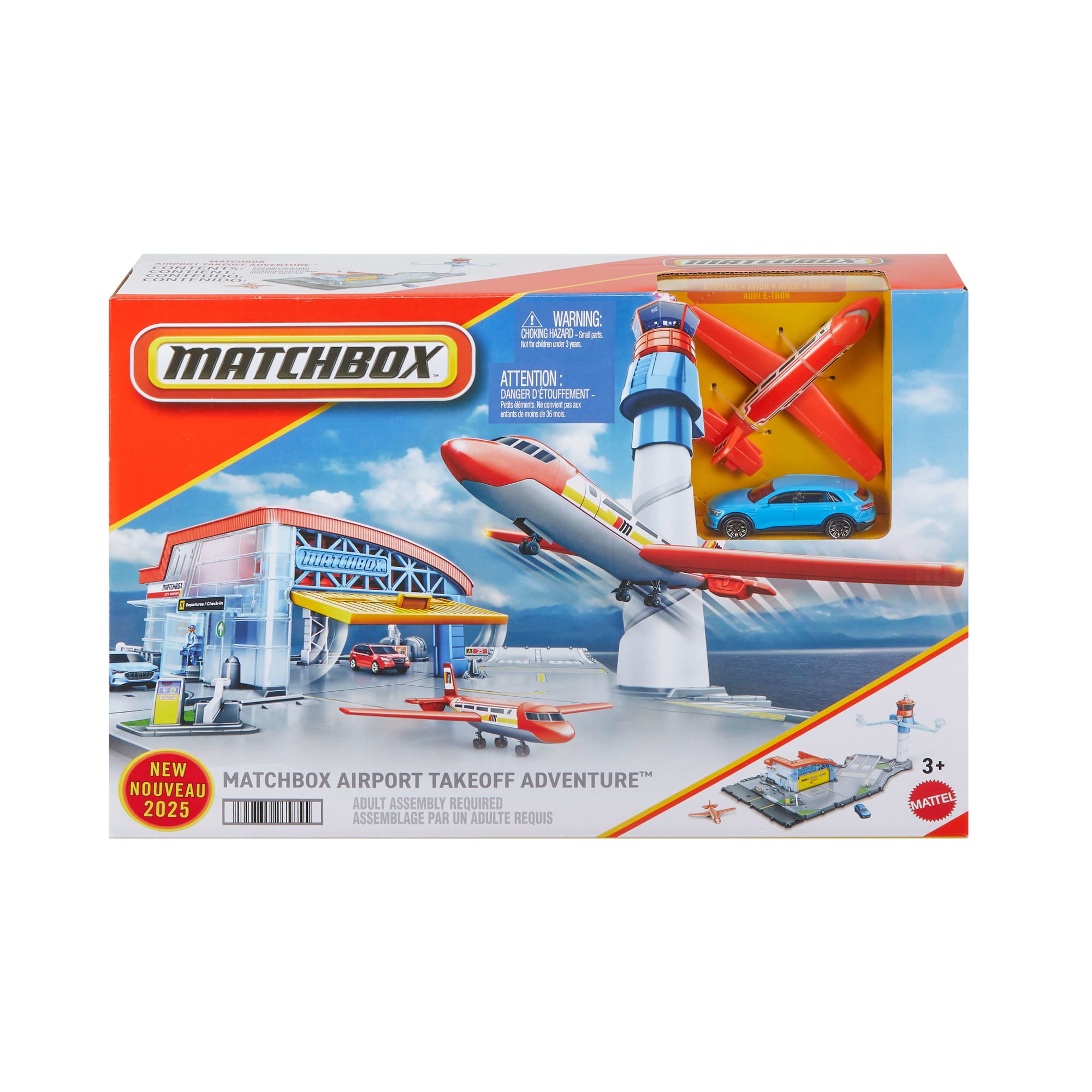 Matchbox AIrport Takeoff Adventure Playset With 1 Die-Cast Toy Audi Car & 1 Plastic Plane - Image 6