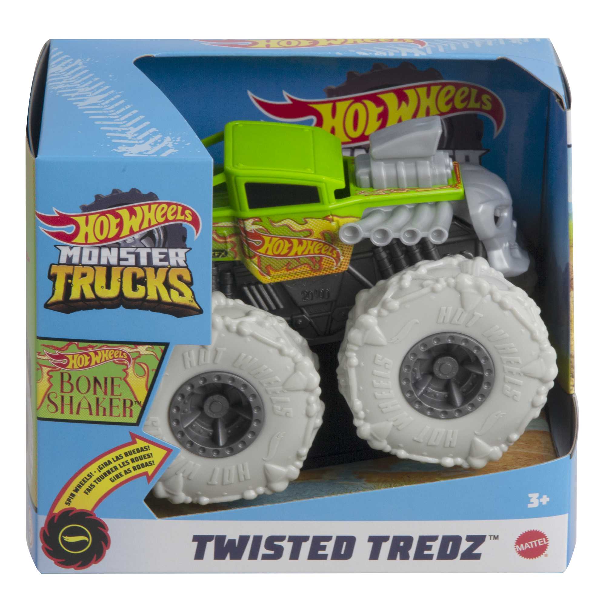 Hot Wheels Monster Trucks Vehículo de Juguete 1:43 Llantas Todo Terreno Bone Shaker Original Flaming Skull - Image 5